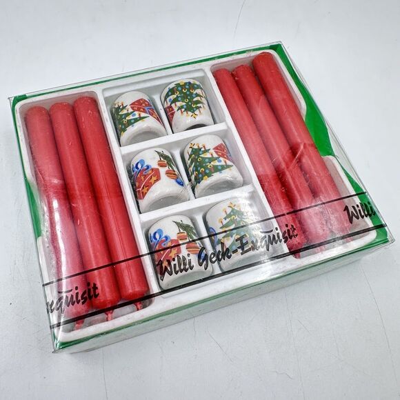 Vintage Willi Geck Geschenke Christmas Tree Mini Candle Holders German Decor - Picture 3 of 9